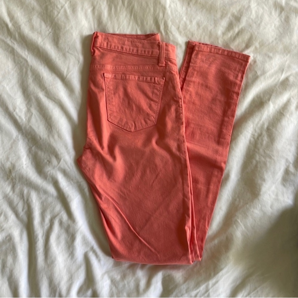 J Brand Coral/Orange Skinny Pants
